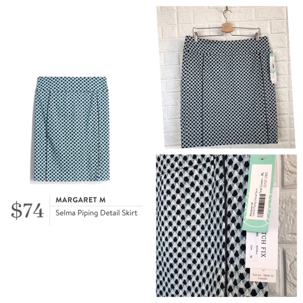 NWT Margaret M  Selma piping detail skirt
